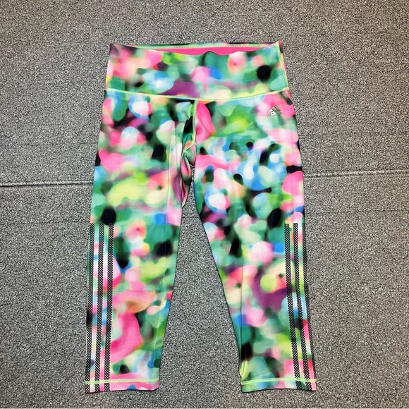 Adidas Women's Multicolor Capri Leggings - Picture 1 of 10